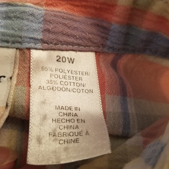 ALFRED DUNNER Woman 20W  Button Down Plaid Shirt Blouse RN 19232 - Picture 6 of 8